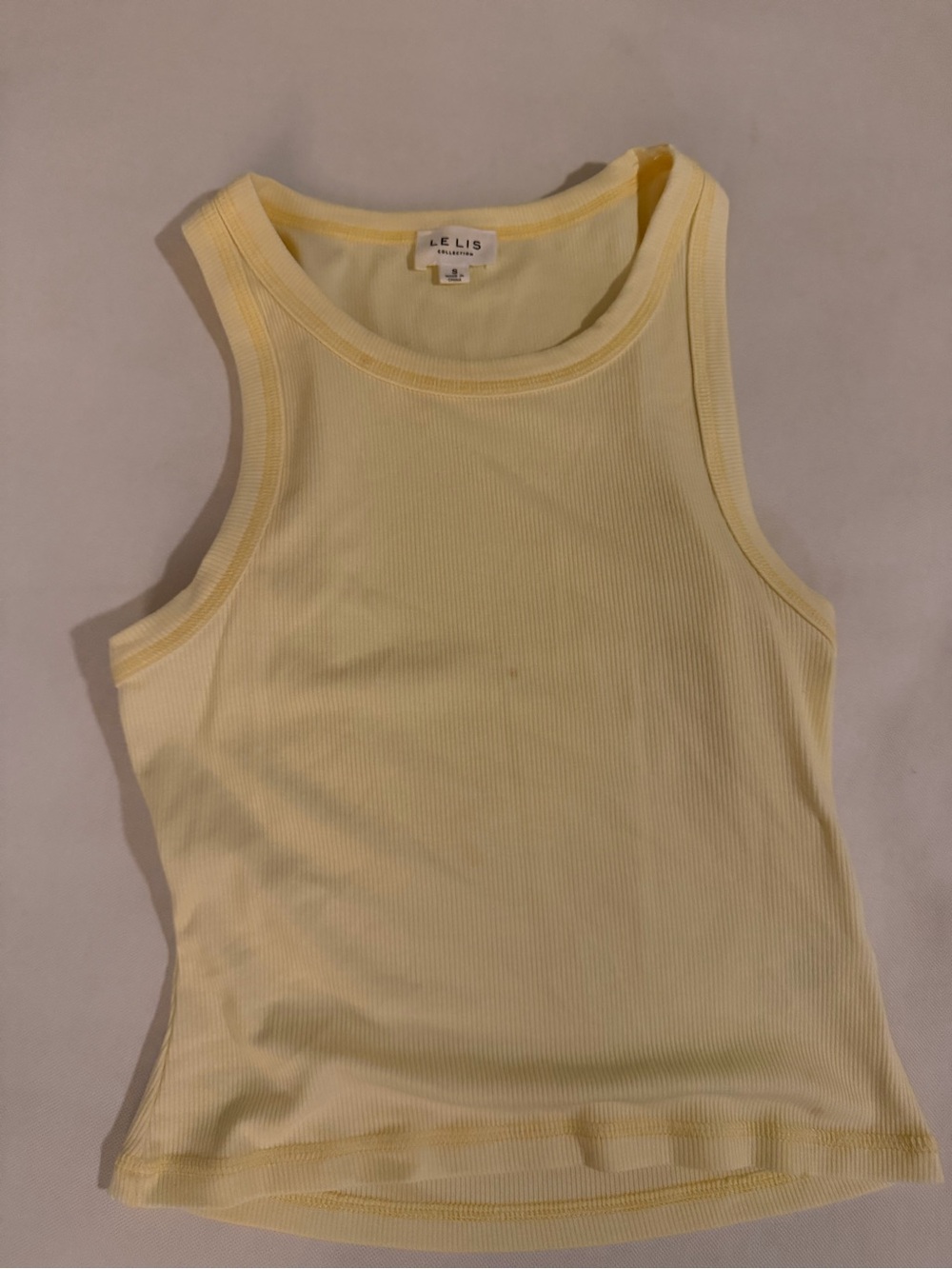 Le Lis Soft Yellow Ribbed Tank